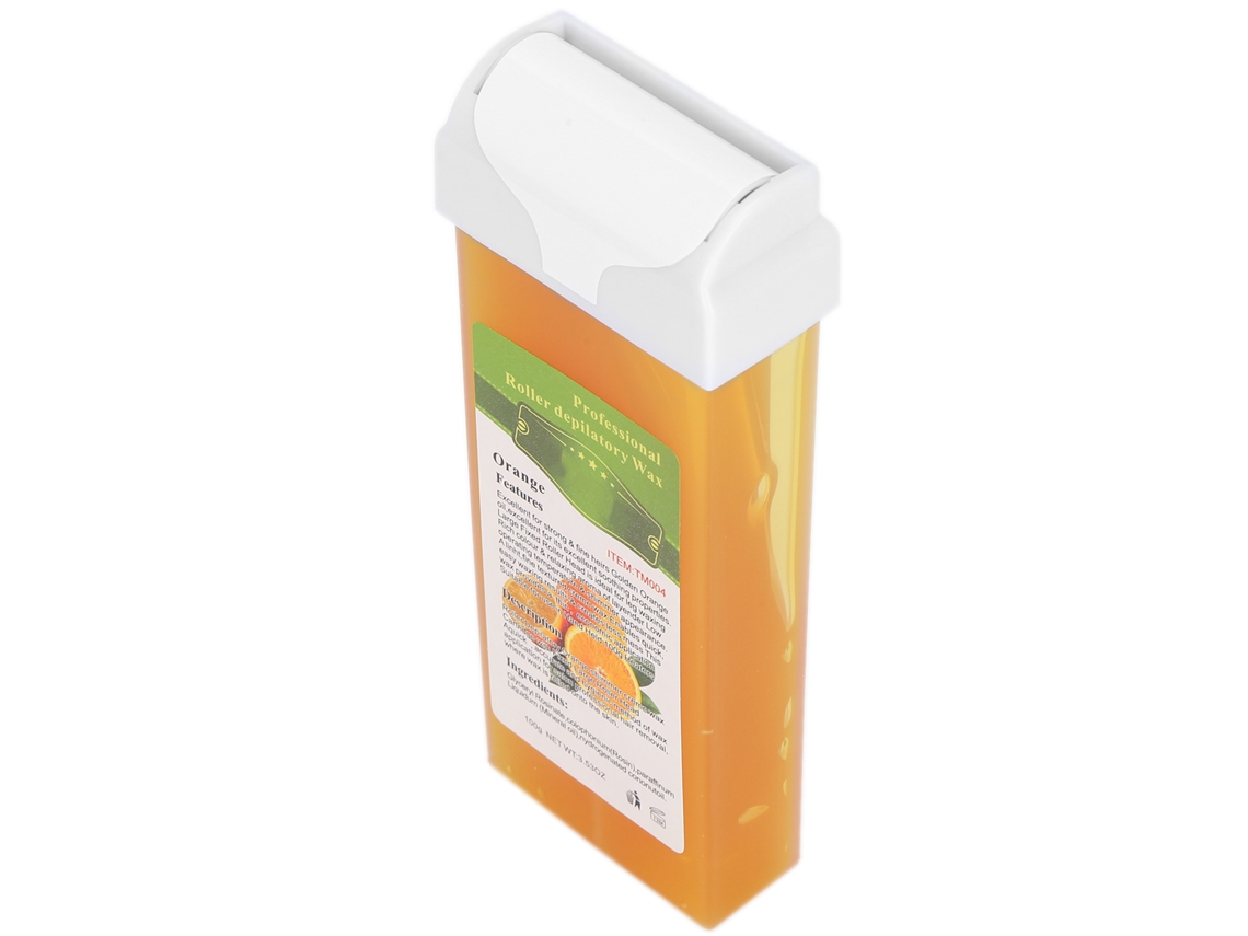 2026 cera Depilatória em Rolo Profissional 100g para Eliminação de Pelo Corporal em Áreas Grandes Laranja