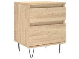 Bedside Cabinet, Bedside Cabinets Vidaxl Marrom Madeira Processada (n/a)