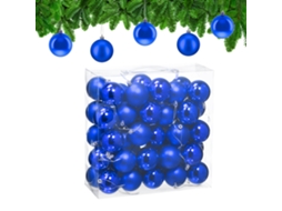 Relaxdays Bolas De Natal 50 Peças, Decoração Natalina, Mate E Brilhante, Bola De Natal ∅ 6 Cm, Azul