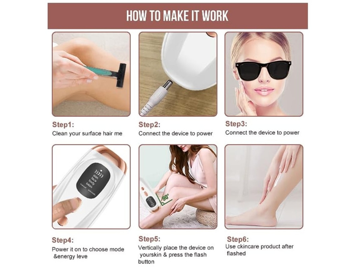 Dispositivo De Depilação Para Mulheres E Homens Flashes De Depilação Para Uso Em Todo O Corpo Para Axilas Pernas Braços Linha De Biquíni Yizhood
