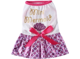 Doce Cachorrinho Cachorro Princesa Vestidos Vestido de Saia Sereia para Cachorro Gato Halloween-S