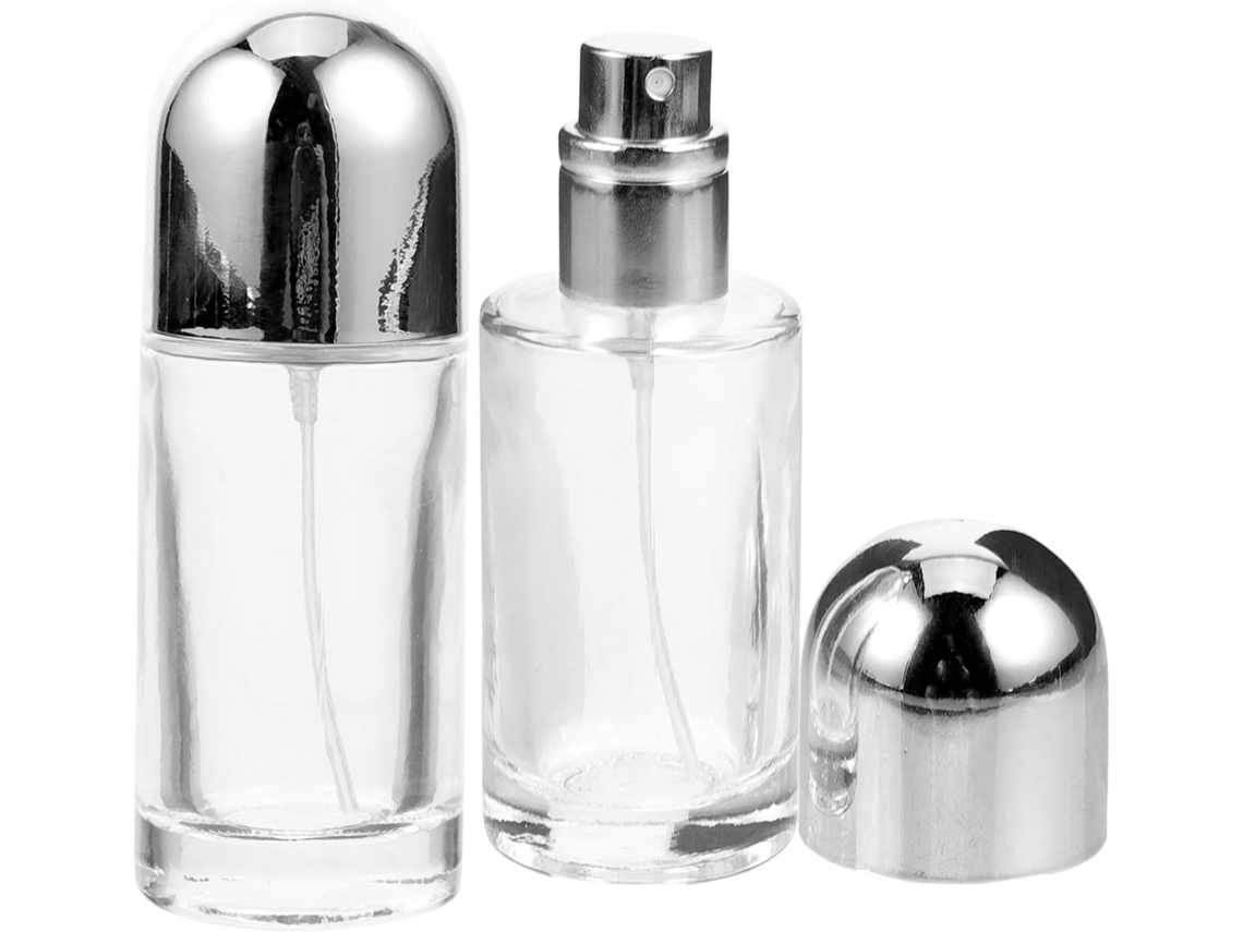Conjunto De 2 Frascos De Perfume De Vidro Vazios De 24ml, Leves E Recarregáveis Com Spray.