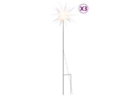 Conjunto 3 Luzes de Natal com espigões VIDAXL LED dobrável branco (35 cm)