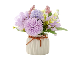 Flores Artificiais em Vasos Pequenos de Cerâmica para Decoração de Casa e Escritório NEVEANCE