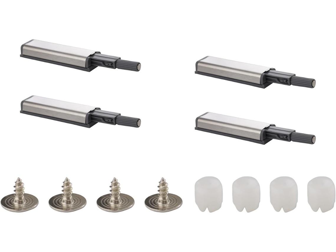 Conjunto De 4-fechos Magnéticos Ajustáveis Portas Móveis E Madeira Com Abertura Por Pressão, Ideais Armários E