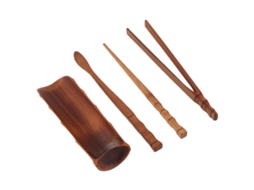 4 Peças Jogo De Chá De Bambu Natural Ferramentas Clássicas Chinesas Acessórios Para Cerimônia De Chá
