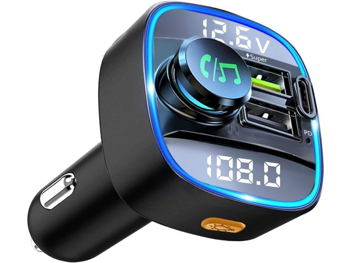 Transmissor Fm Bluetooth Yizhood C22 Pd18w Qc3.0 Dual Usb Preto