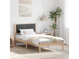 Vidaxl Estrutura De Cama Com Cabeceira Estofada Cinza Escuro