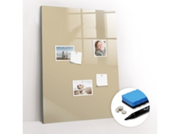 Quadro Magnético Decorativo Cor Bege Para A Sala De Estar Espelharte (70x100 Cm)