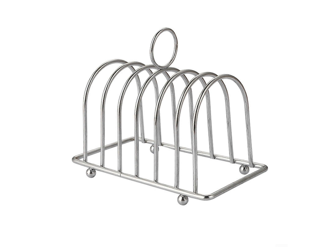 Suporte Para Torradas Em Aço Inoxidável Com 6 Compartimentos, Suporte Elevado Para Pão, Ideal Para Uso Elegante Em Restaurantes E Salas De Jantar.