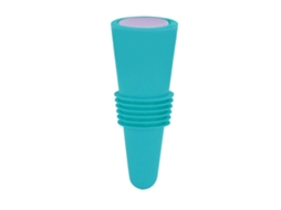 Tampa de vidro decorativa reutilizável em silicone e aço inoxidável, azul, 6,1 x 2,35 cm