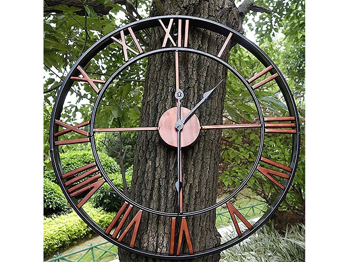 Relógio De Jardim Exterior Com Números Romanos Grande Para Parede De Jardim
