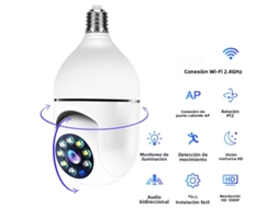 Câmera de Segurança Interna Sem Fio, com Visão Noturna Colorida 1080p, Zoom Digital e Função de Rastreamento de Pessoas. MDUG