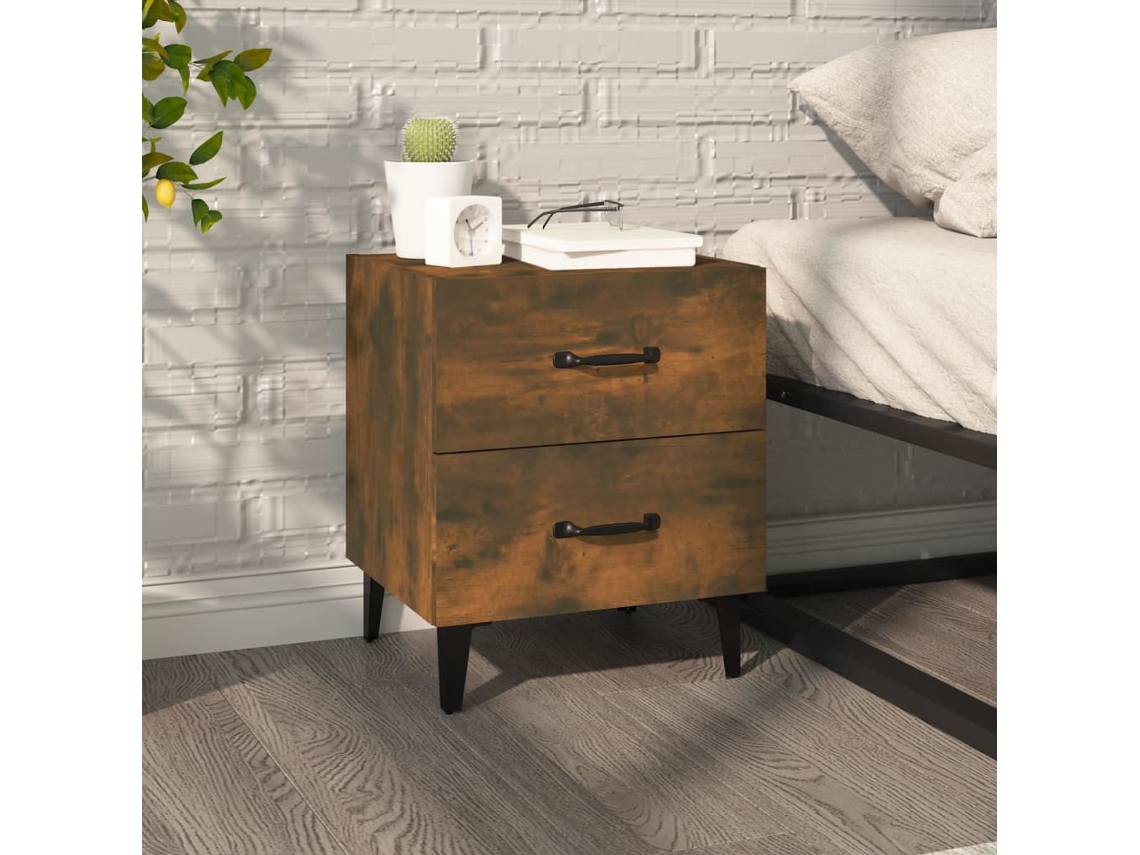 Vidaxl Mesa De Cabeceira 40x35x47,5 Cm Cor Carvalho Fumado