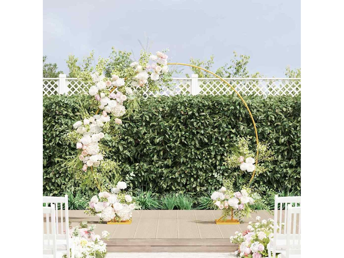 Vidaxl Arco De Casamento Simples Ouro 220 X 45 X 200 Cm Aço
