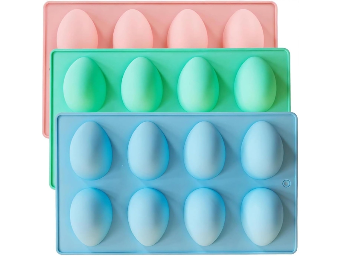 Formas De Silicone Para Ovos De Páscoa De Chocolate, Pacote Com 3