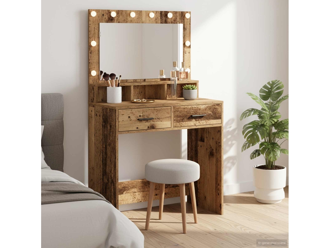 Vidaxl Mesa De Vestir Madeira Antiga 79 X 41 X 135 Cm