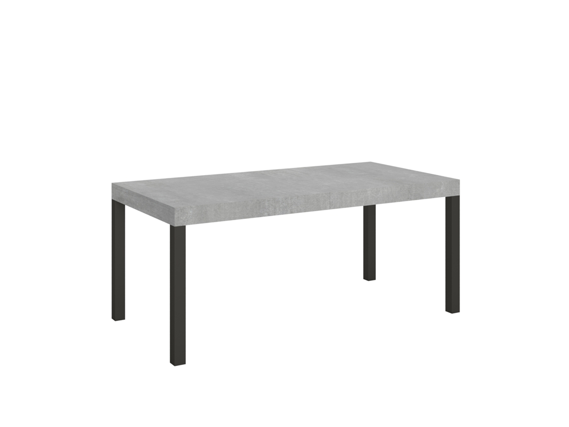 Mesa Extensível Para Uso Diário 200/460x90 Cm Concreto Pernas Antracite Itamoby