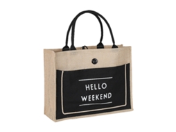 Bolsa de Praia em Linho, Eco friendly, Espaçosa, Preto LAXISCREED