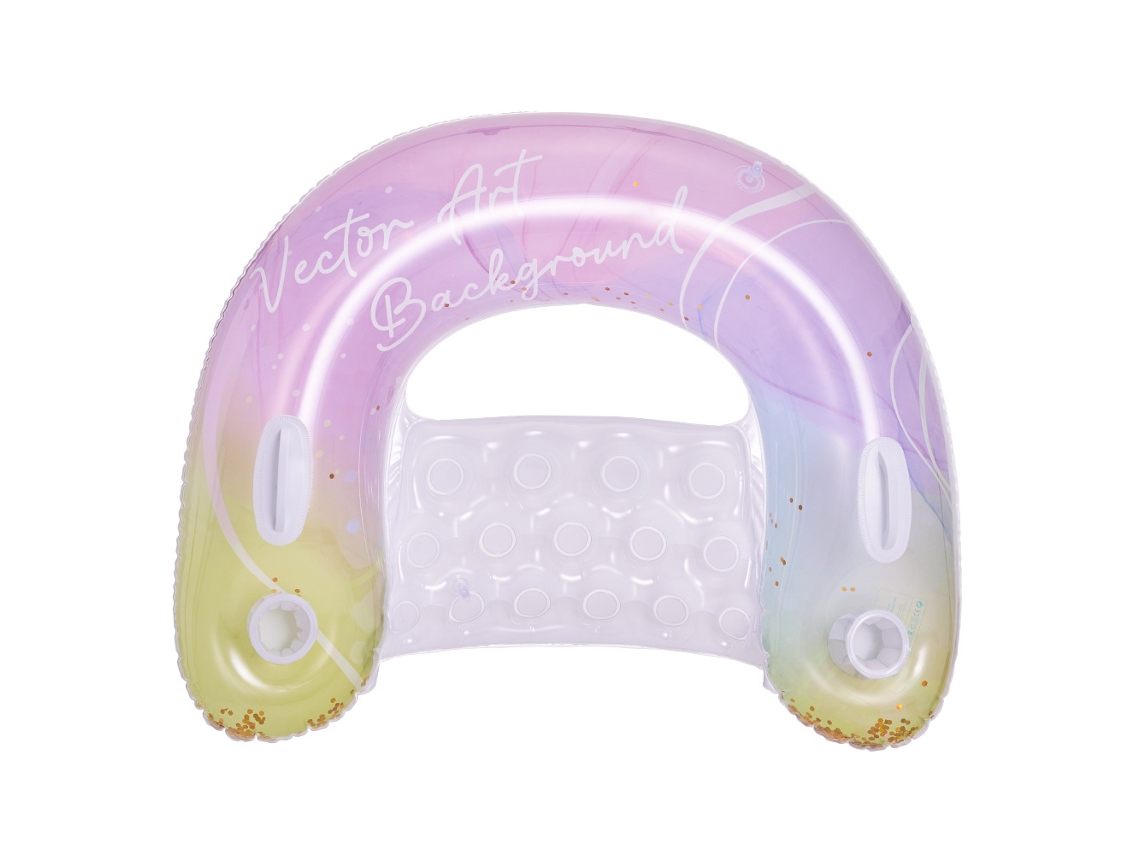 Cadeira inflável para piscina com porta copos e encosto em rosa SIURN