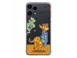 Capa Tumundosmartphone Transparente De Silicone À Prova De Choque Para Nothing Phone 3a Lite 5g Com Estampa De Girafa