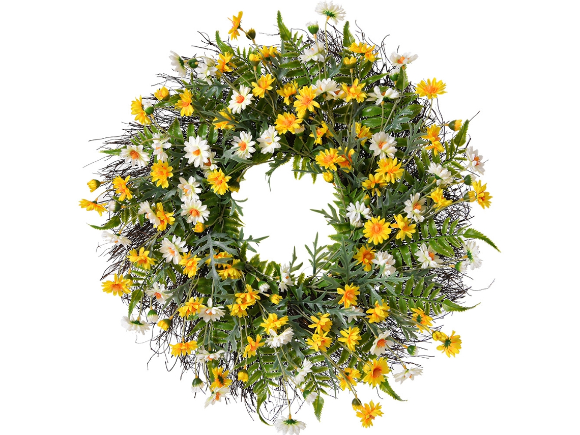 Coroas de Margaridas, Flores Artificiais para Decoração de Porta de Entrada, Janela e Parede. AQUAFORGE