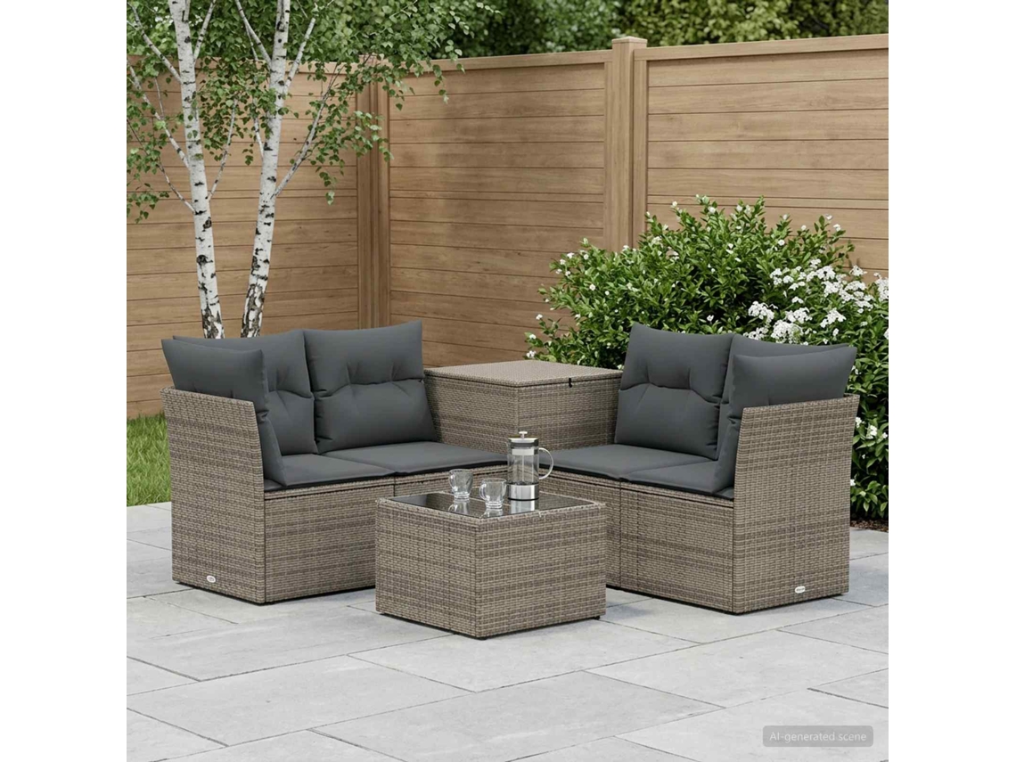 Vidaxl Conjunto De Sofás 6 Unid. Cinza E Cinza Escuro