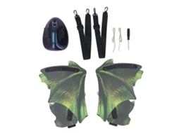 Walshlxq disfraz de Asas de Dinossauro Elétrico Luminoso com Sons e Oscilação Automática para Crianças Verde