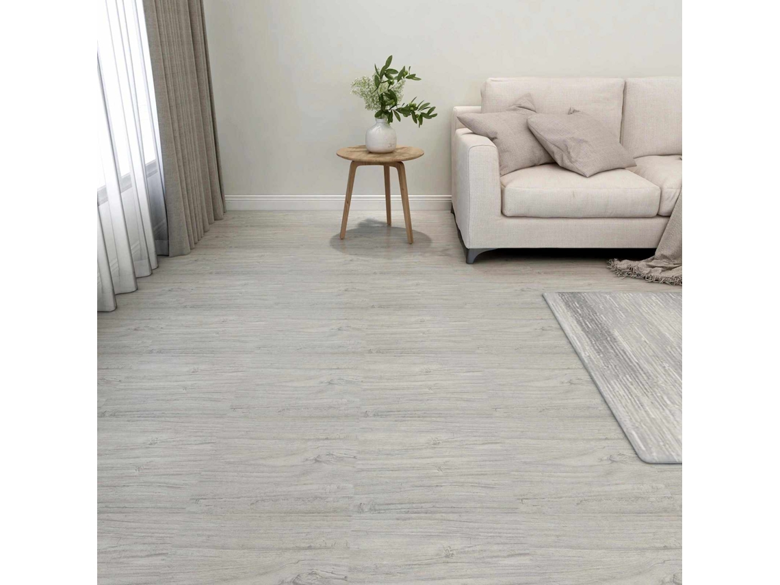 Vidaxl Pranchas De Piso 5,11 M² 55 Pcs Pvc Cinza E Madeira