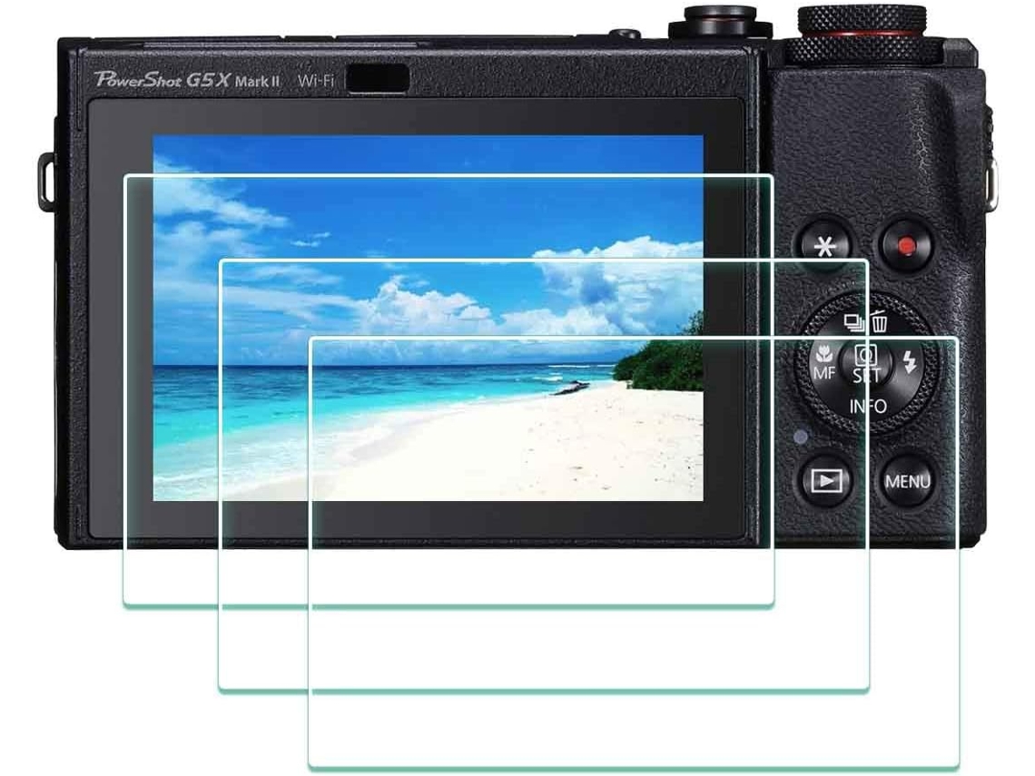 Protetor de Ecrã para Canon G5x2 Ar Transparência Película Protetora de Vidro Temperado para Câmeras CUICH (3 Pack)