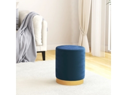 Vidaxl Banqueta Com Arrumação Redonda Veludo 31 X 37 Cm Azul