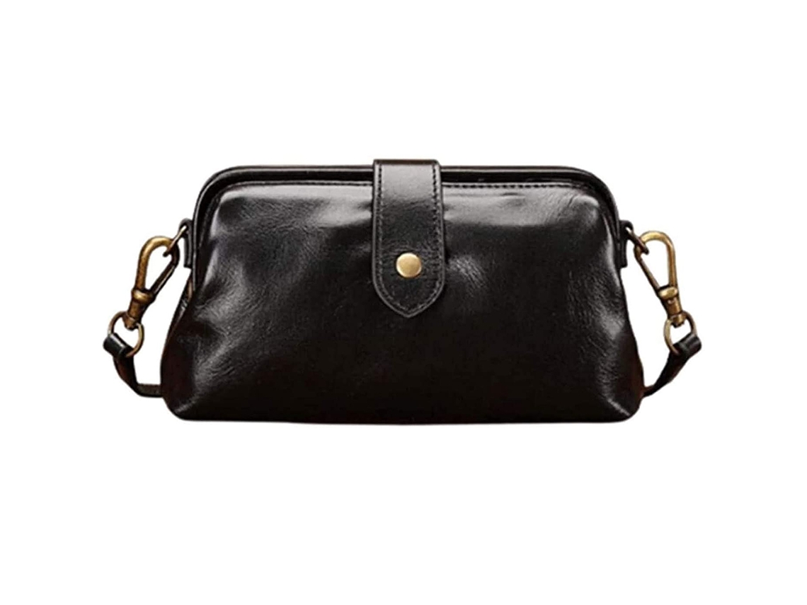 Bolsa Médica Retrô de Couro Vegano Feminina Estilo Vintage Transversal de Ombro com Grande Capacidade