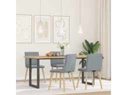 Vidaxl Cadeiras De Jantar 4 Pcs Tecido Cinzento-claro