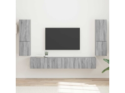 Vidaxl Conjunto De Móvel De Tv 4 Unid. Cinza Sonoma