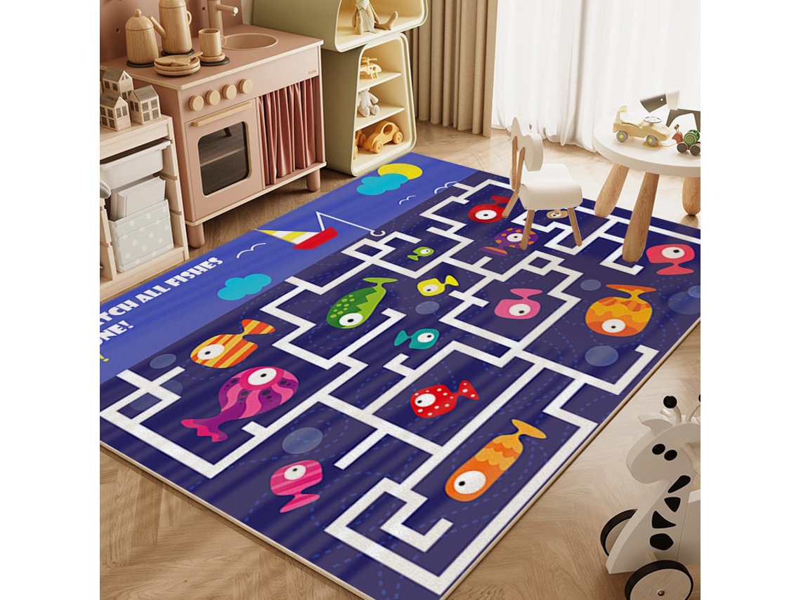 Tapete Para Brincar Chrui - Macio Para Berçário, Sala De Jogos E Quarto - 80*120cm - Roxo