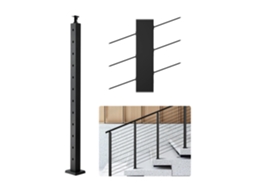 Poste 106,7 X 5 X 5 Cm Em Ângulo De 30°, Preto Vevor