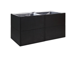 Garden Planter, Garden Planters Vidaxl Preto Rattan / Vime (157 X 80 X 80 Cm)