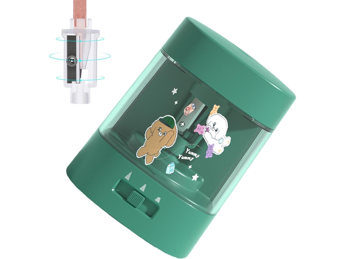 Suporte portátil automático para lápis, alimentado por bateria, para uso em sala de aula.