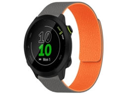 Bracelete para Garmin Forerunner 45/45s/Swim 2 silicone magnético textura de lichia cinza laranja XIAOMOYU (18mm)