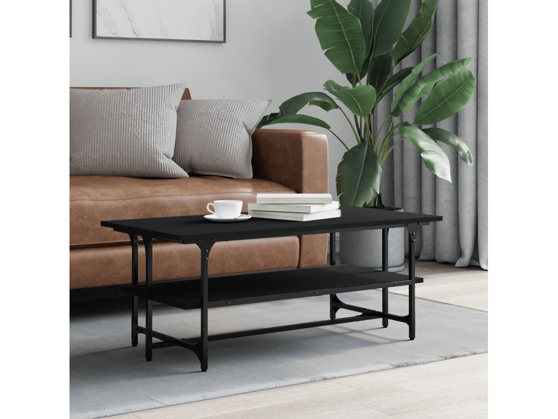 Vidaxl Mesa De Centro 100x50x40 Cm Derivados De Madeira Preto