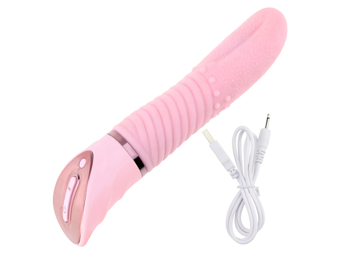 Vibrador de Massagem para Lamber a Língua com Aquecimento de 10 Frequências para Mulheres Rosa YIZHOOD