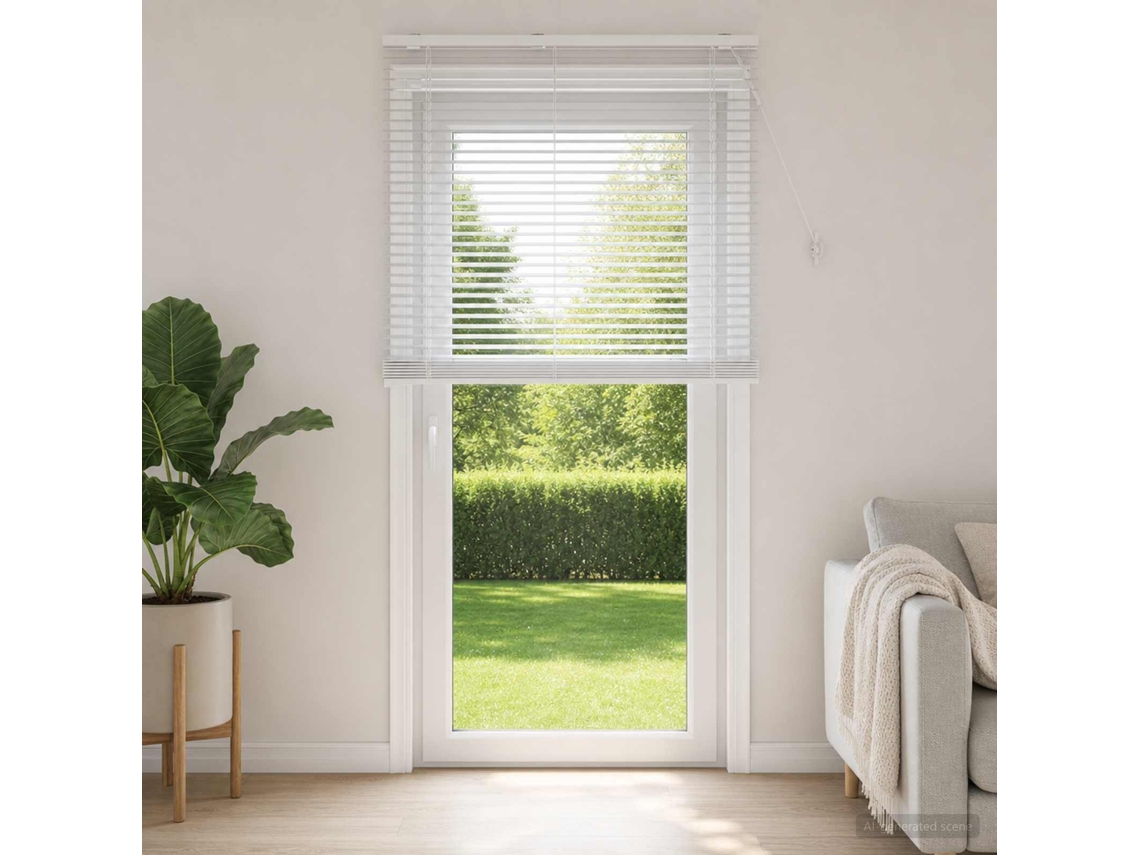 Vidaxl Cortina Veneziana Branco 100 X 250 Cm 35 Mm