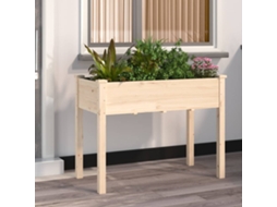Vidaxl Vaso/floreira C/ Forro 118x59x76 Cm Madeira De Abeto Maciça