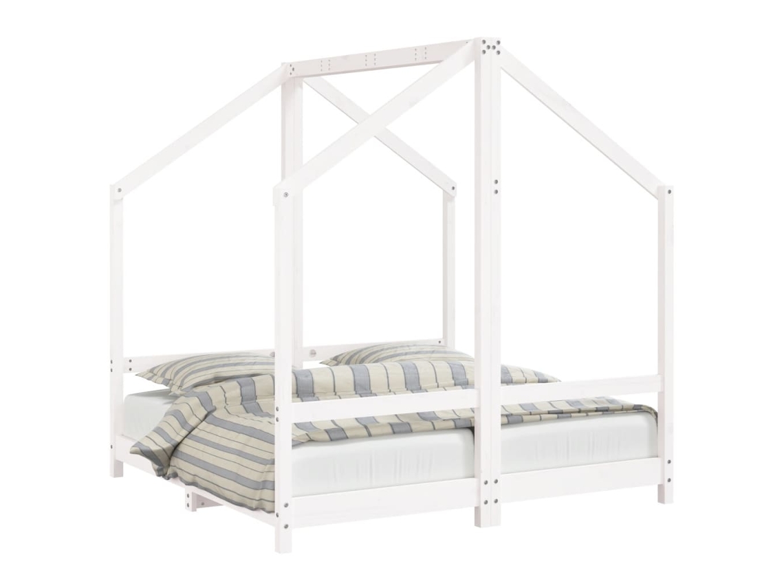 Kids Bed Frame, Kids Bed Frames Vidaxl Branco Madeira De Pinho (2 X (70 X 140) Cm)