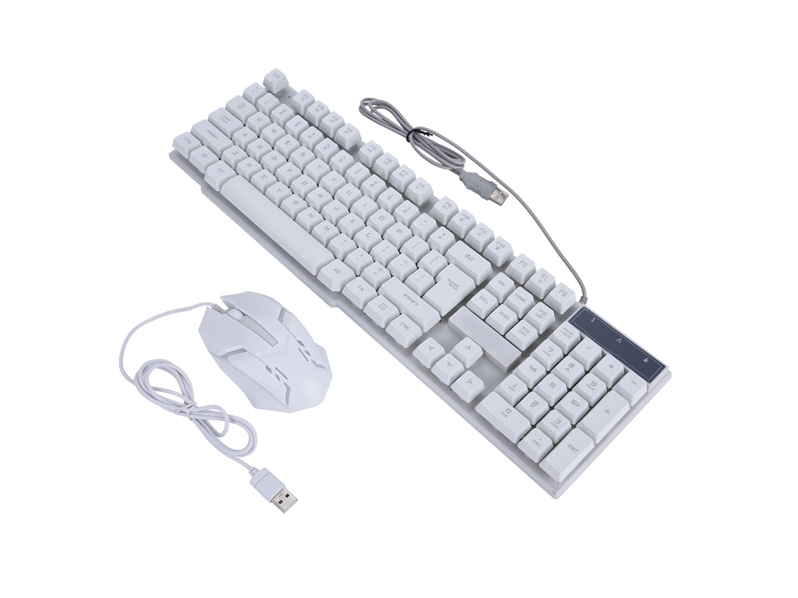 Conjunto de Teclado e Mouse LAXISCREED (iluminado, sensação mecânica, com fio)