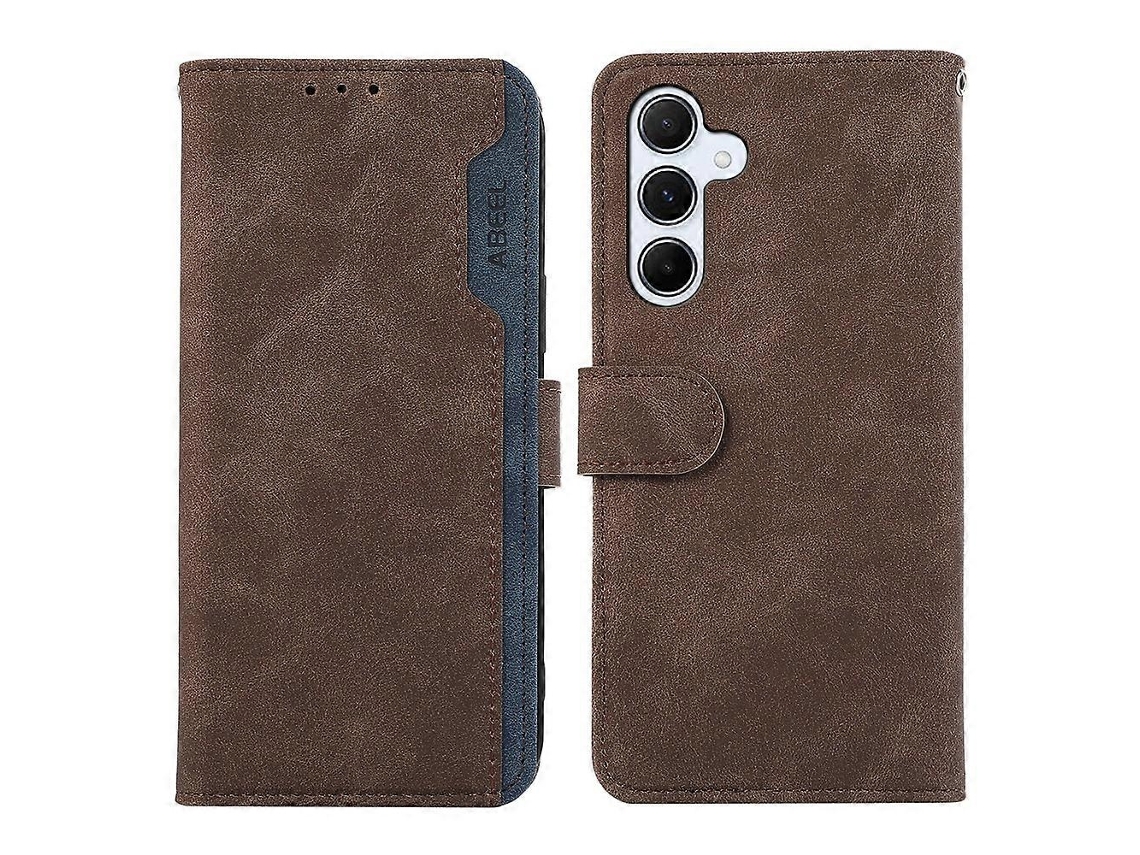 Capa Couro Bloqueio Rfid Para Samsung Galaxy S25 Fe, Marrom, Elysve
