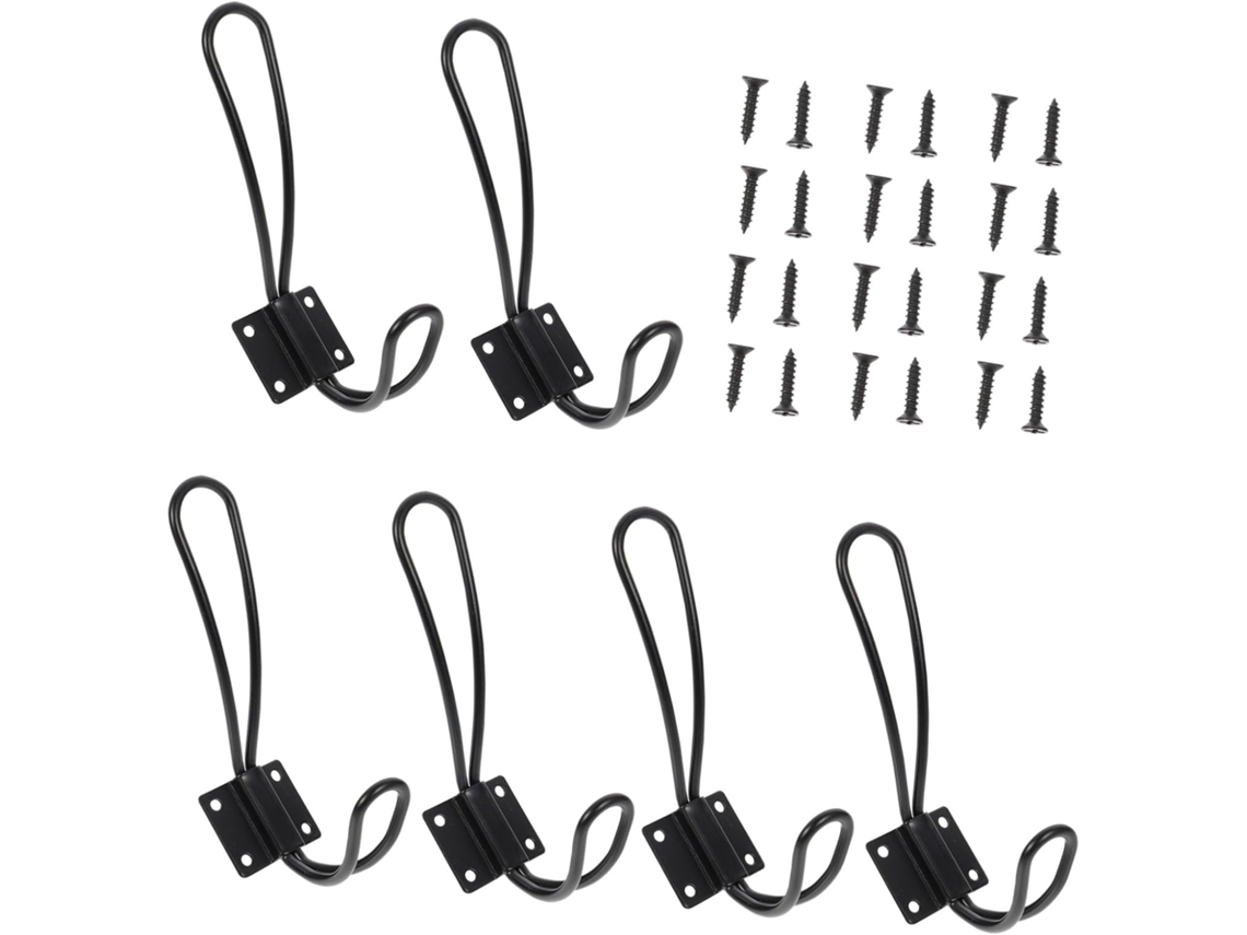 Conjunto De 6 Ganchos De Parede De Ferro, Estilo Retrô, Com Parafusos Para Pendurar Casacos E Decorar A Casa.