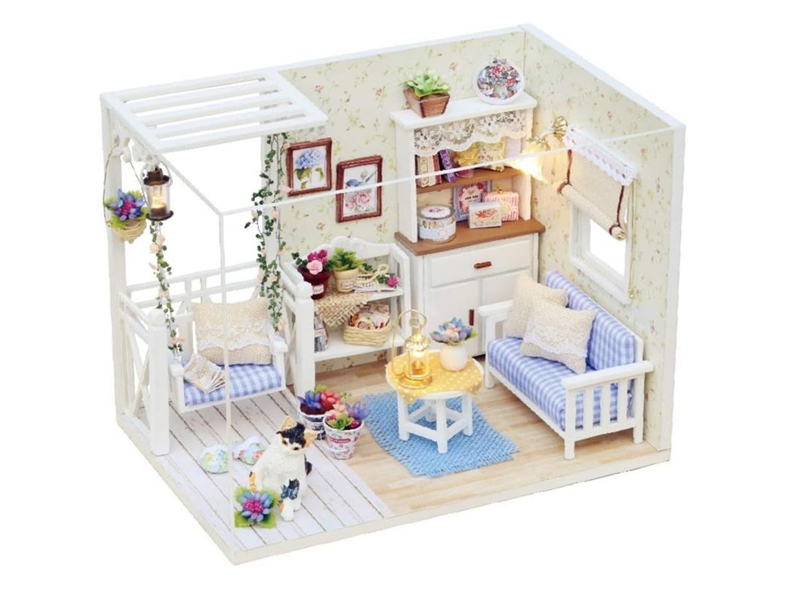 2026 kit de Casa de Bonecas Miniatura Diy 2025 em Madeira 3d com Móveis Brinquedo Manual para Crianças Presente Ideal