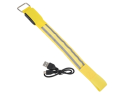 Banda Led Refletiva Com Dois Listrões Luminosos E Carregamento Usb Para Corrida Noturna Ao Ar Livre