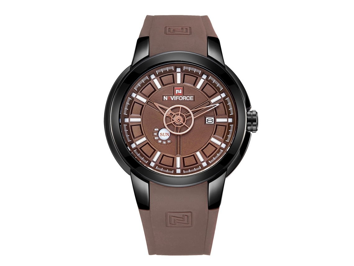 Relógio Masculino de Quartzo com Pulseira de Silicone Impermeável 3atm Calendário Outdoor